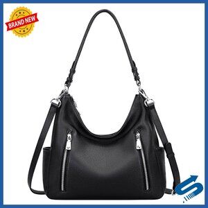 Genuine Leather Hobo Shoulder Bag Crossbody Purse Women's Medium Handbag